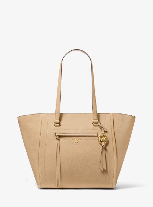 Damske Prenosná Taška Michael Kors Carine Large Pebbled Leather Hnede - Kabelky Michael Kors Slevy | QNSET-9170